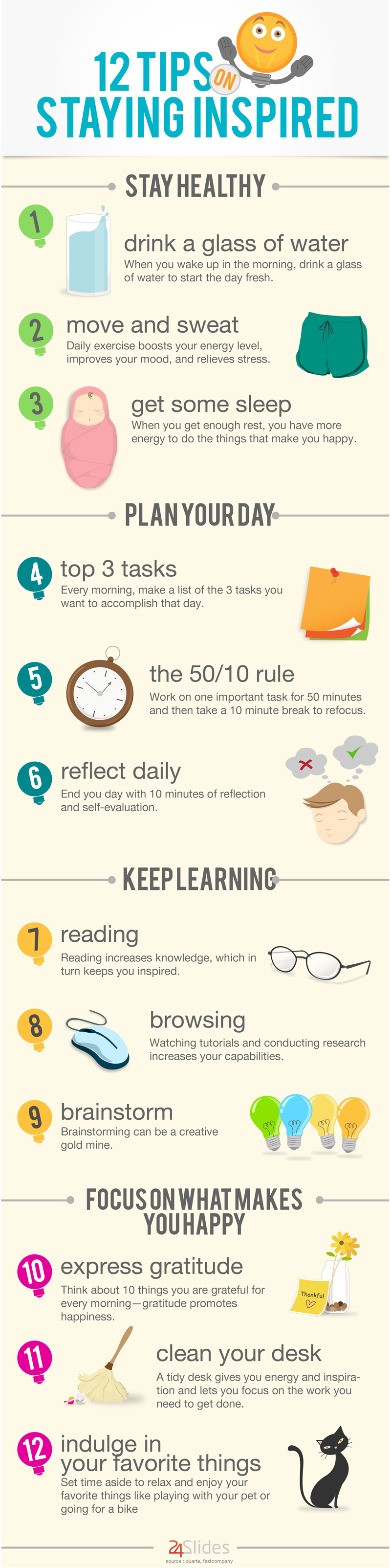 [INFOGRAPHIC] 12 Tips On Staying Inspired - An Infographic from 24Slides Blog