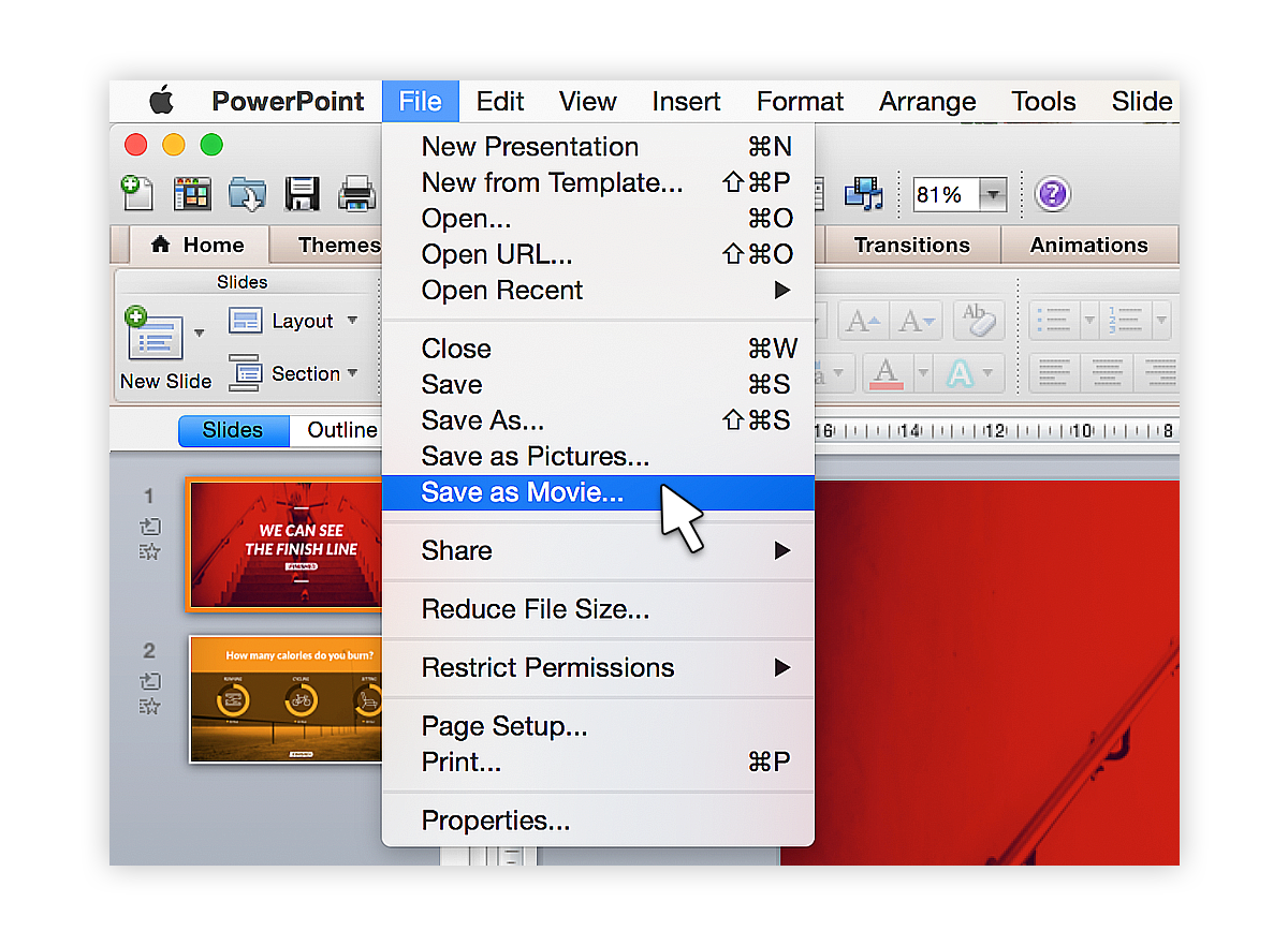 save powerpoint as video with sound for mac