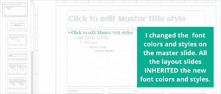 Editing master slide affects all the layout slides