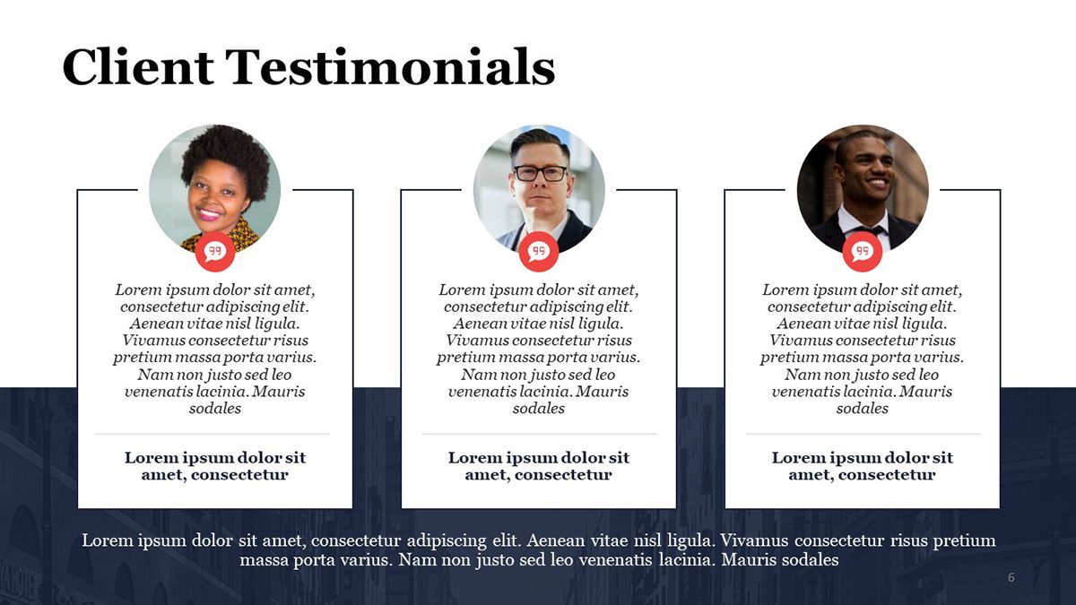 Client testimonials for social media