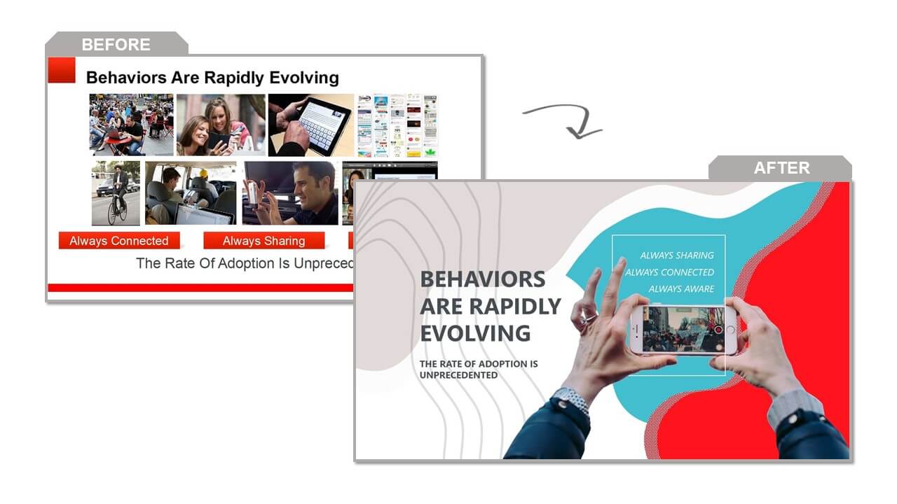 PowerPoint Slides' Before and After Example by 24Slides
