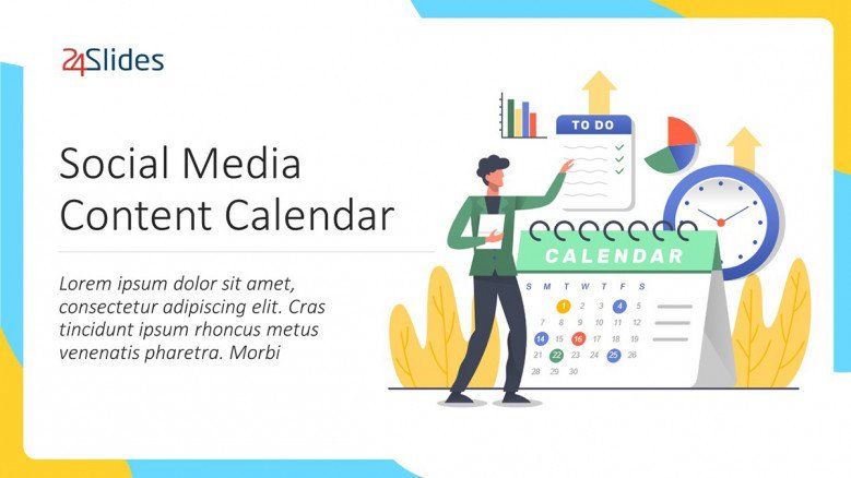 Plantilla de calendario de contenidos para redes sociales en PowerPoint