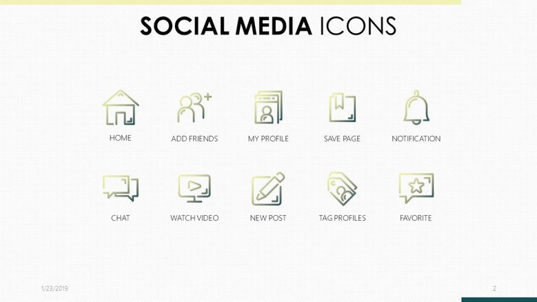 Iconos de redes sociales en PowerPoint