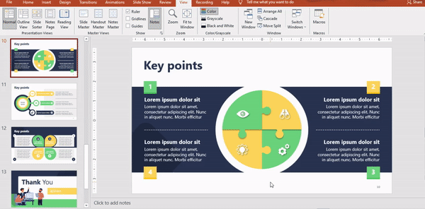 Zoom In and Zoom Out of a Slide in PowerPoint