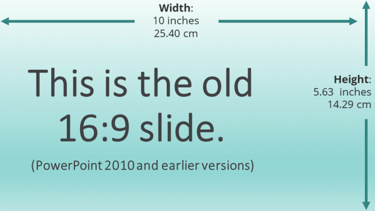 old 16-9 slide size in PPT 2010 and earlier