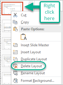How to delete a layout in PowerPoint