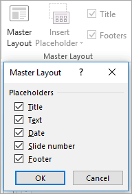 master layout placeholder options