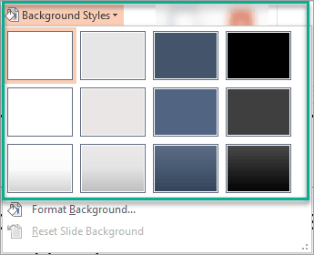 slide master options - background styles