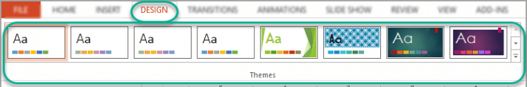 How to access the built-in PowerPoint themes