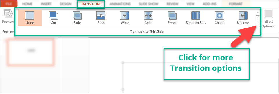 do transtions in powerpoint for mac