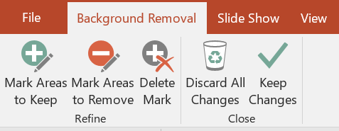 The Background Removal options in PowerPoint