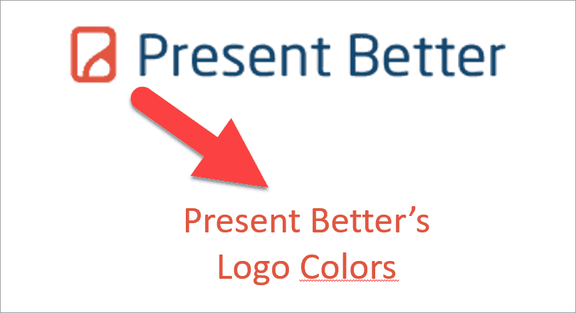 The text color now matches the logo color thanks to the eyedropper tool in PowerPoint