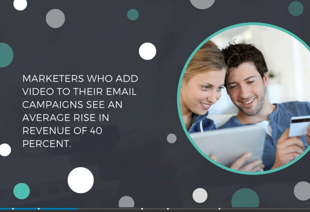 This PowerPoint slide's background is a combination of an image overlaid with a dark color and round shapes. The main content easily stands out.