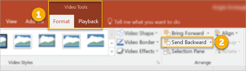 How to send your video into the background in PowerPoint