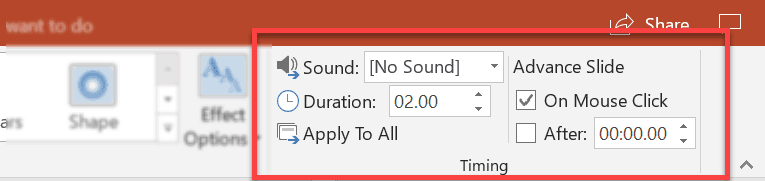 Feel free to adjust the Morph transition’s duration by adjusting the ‘Duration’ in the Timing section
