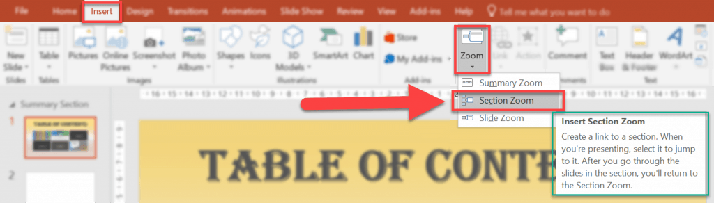 Slide Zoom In Powerpoint 2016