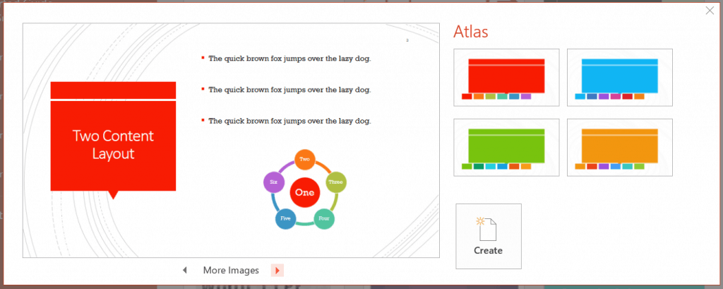 free atlas ppt template - two content layout