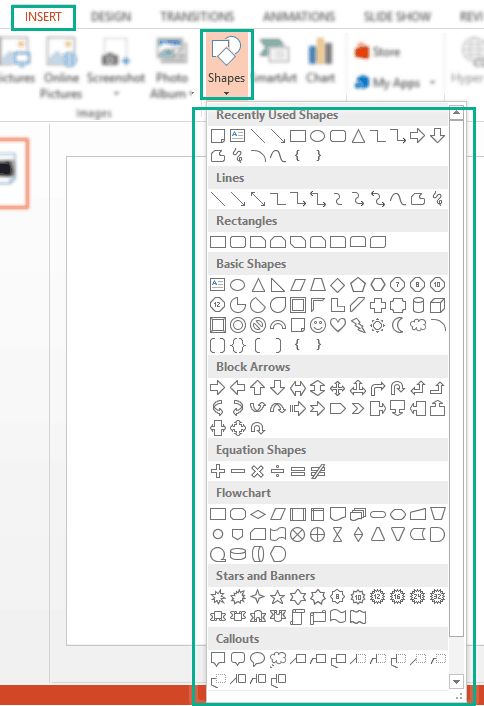 How to use an image to fit or fill a shape in PowerPoint – accessing the different shapes