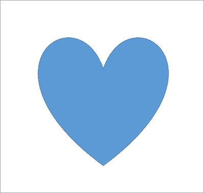 Heart shape drawn on the PowerPoint slide