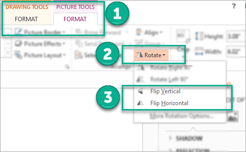 Tutorial on how to flip an image in PowerPoint – how to access the flipping options