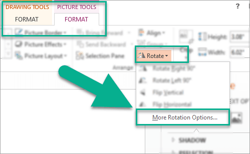 More rotation options for your image in PowerPoint 