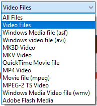 Different video file types supported in PowerPoint