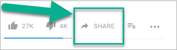 The Share button on YouTube to get embed code for PowerPoint 