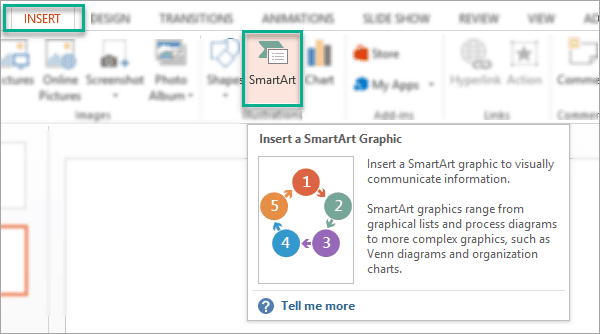 How to insert SmartArt in PowerPoint