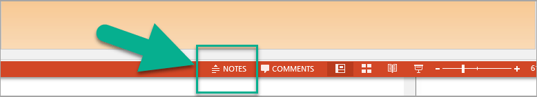 How to add notes in PowerPoint - Method 1 is to click Notes button via taskbar