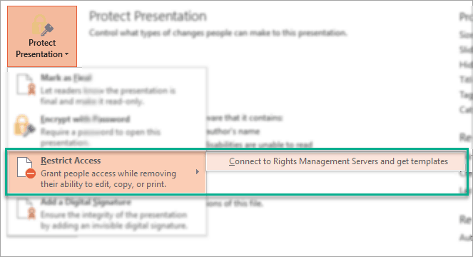 Other ways to protect your PowerPoint presentation – Restrict Access
