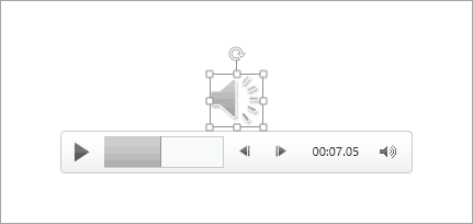 The audio icon will appear on your slide once audio is embedded
