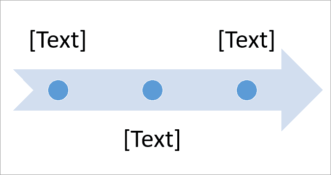 The basic timeline SmartArt graphic in PowerPoint