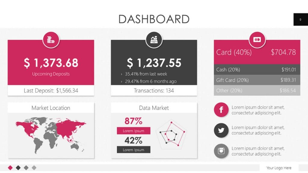 Corporate Conference Presentation Templates - dashboard template pack