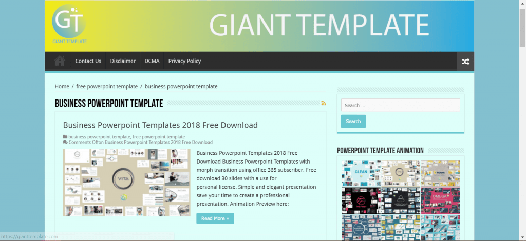 screenshot of Giant Template's free business PowerPoint templates