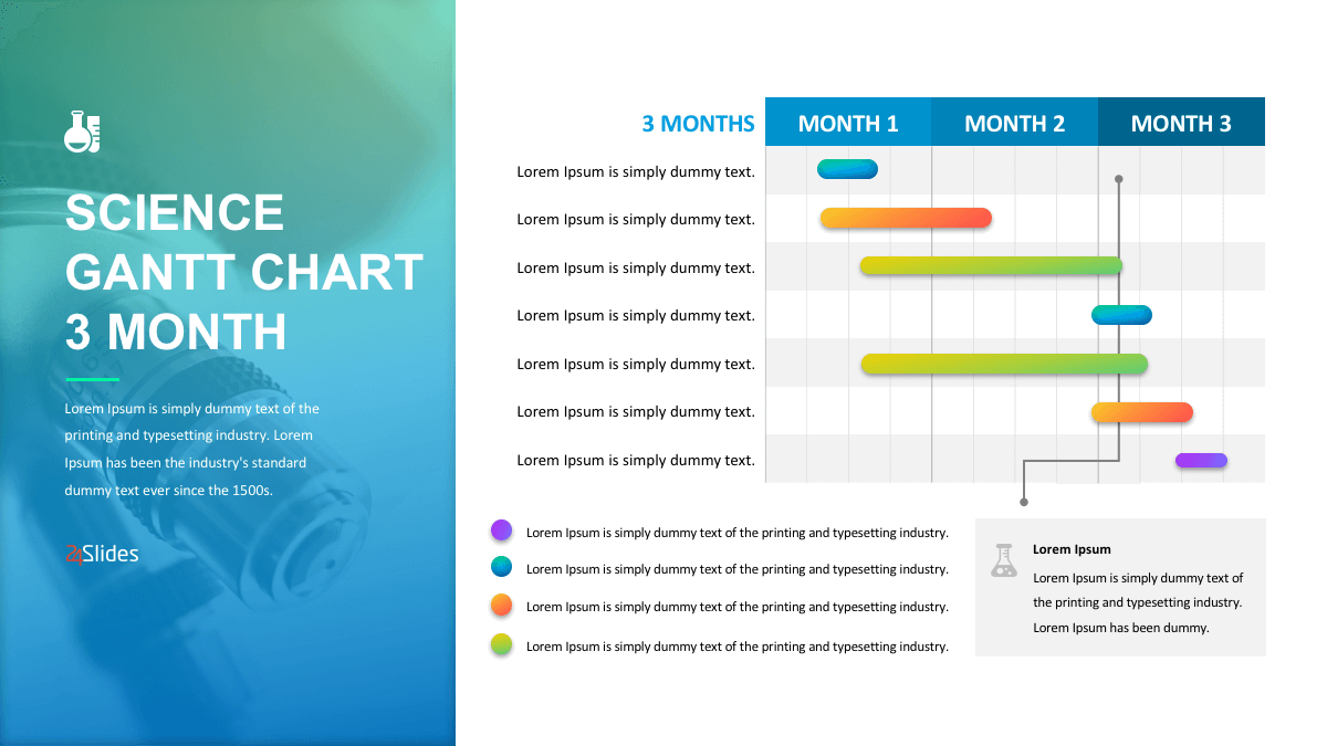 Science Gantt Chart Slide - 3 Months