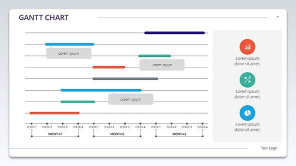 Second slide of monthly Corporate Gantt Chart template