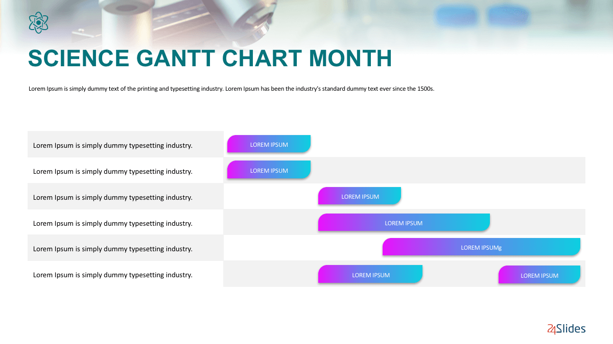 Science Gantt Chart Slide - Monthly