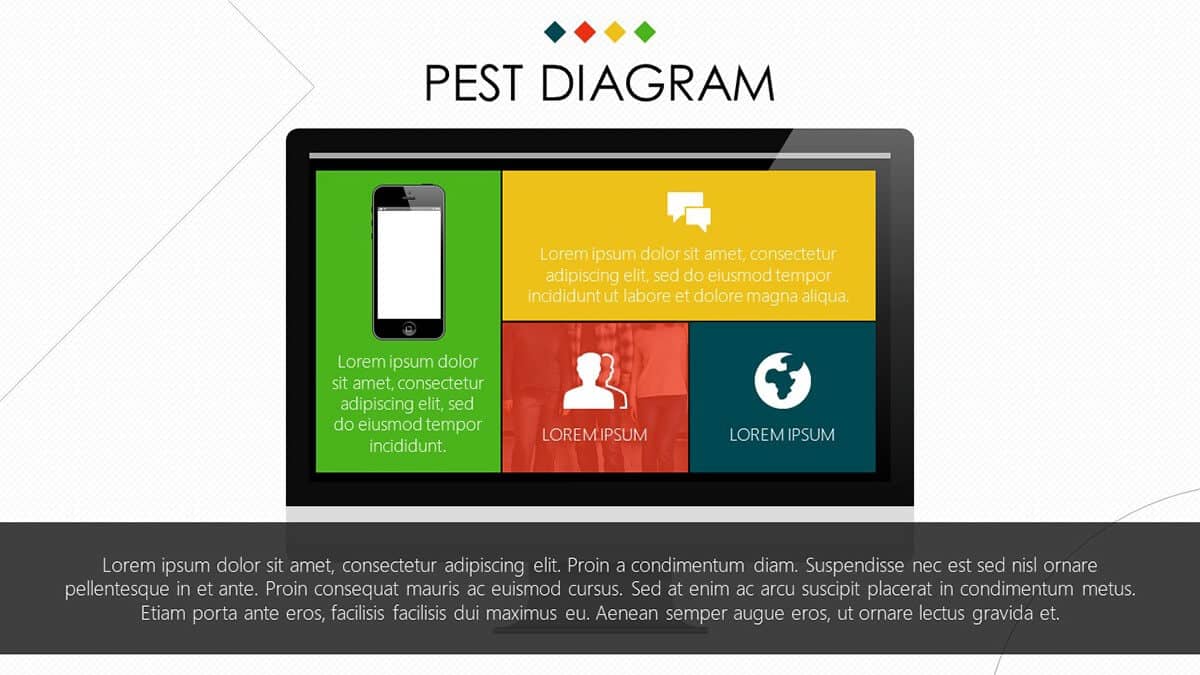 PEST diagram template with icons