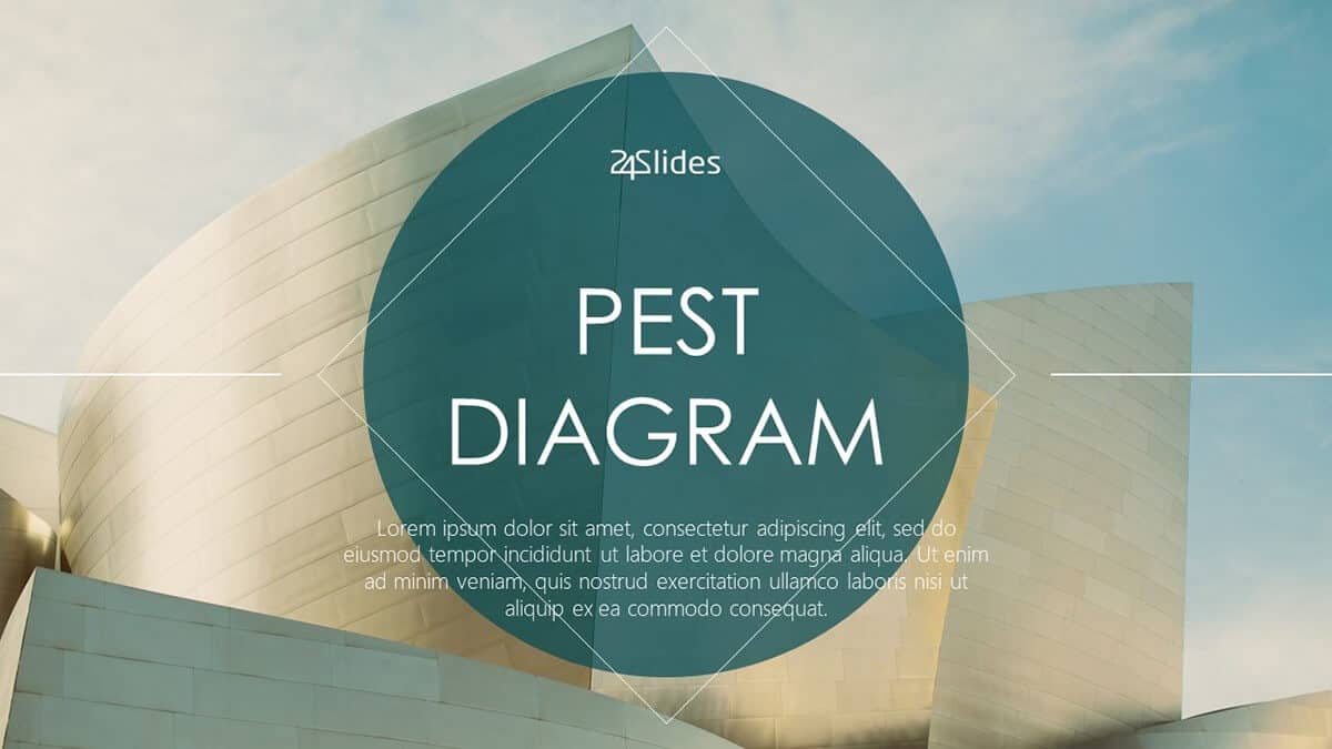 PEST diagram template pack's cover slide