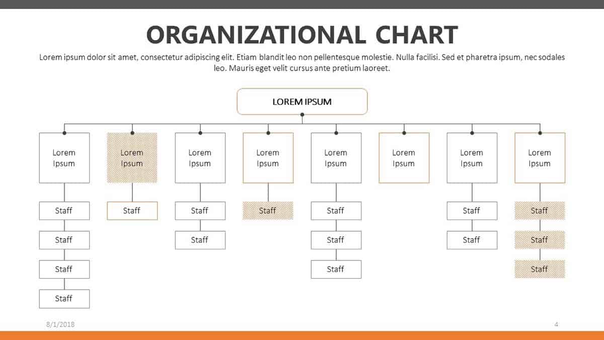 Organizational Chart Template - Hierarchical slide