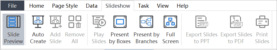 eDraw OrgCharting software - slideshow tab