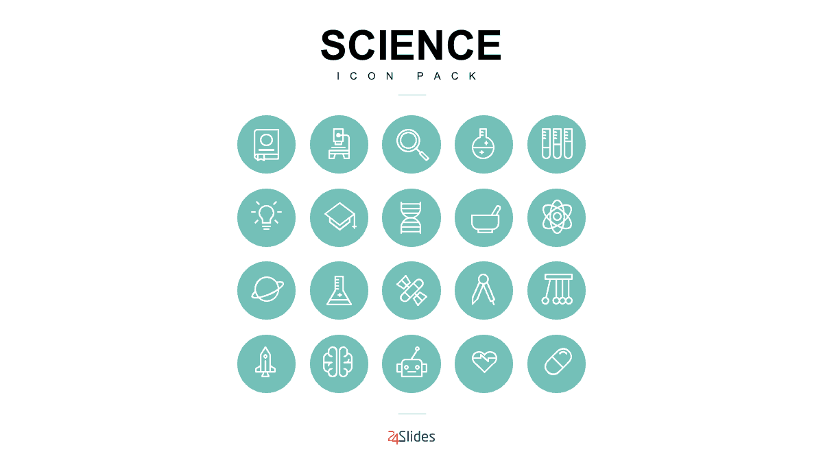 Science Icon Template Pack by 24Slides