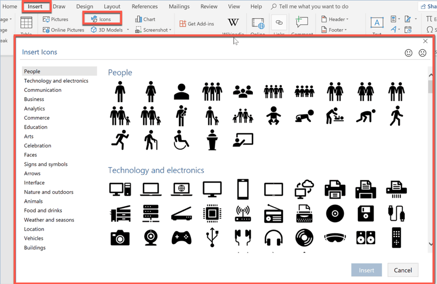 how to add icons and SVGs in Windows 2019 for Mac and Windows