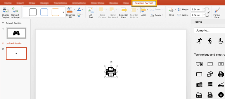 graphic format tab in PowerPoint