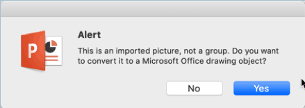 convert to shape alert in PowerPoint