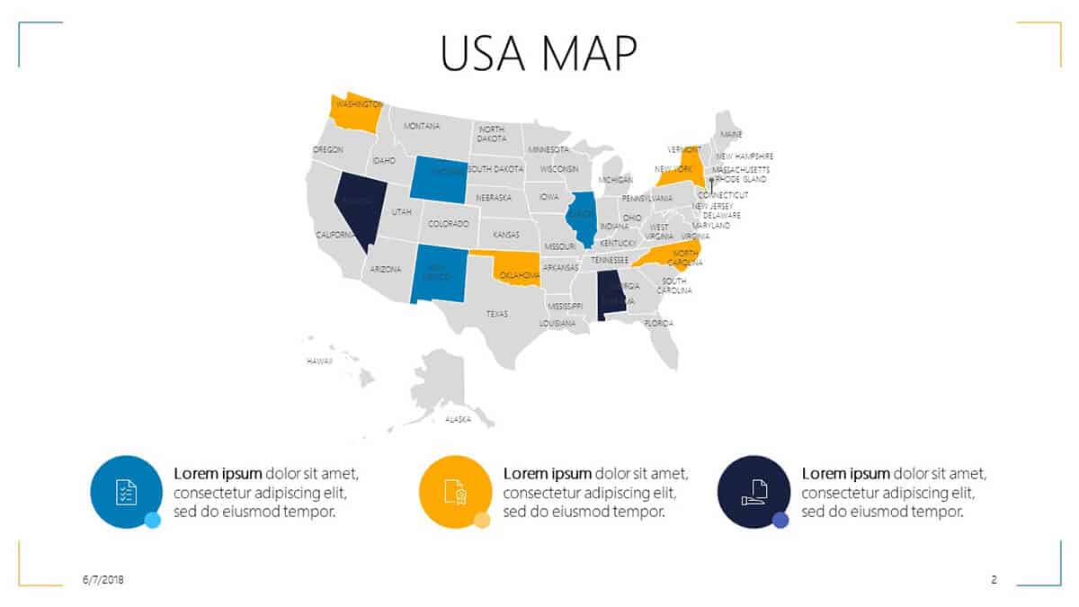 free editable US map PowerPoint template