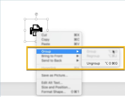 ungroup option in PowerPoint to edit your free presentation icons