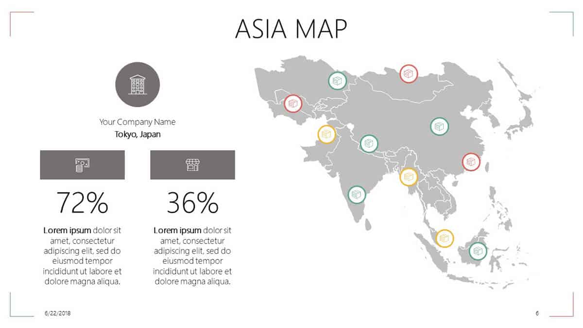 Asia maps template pack