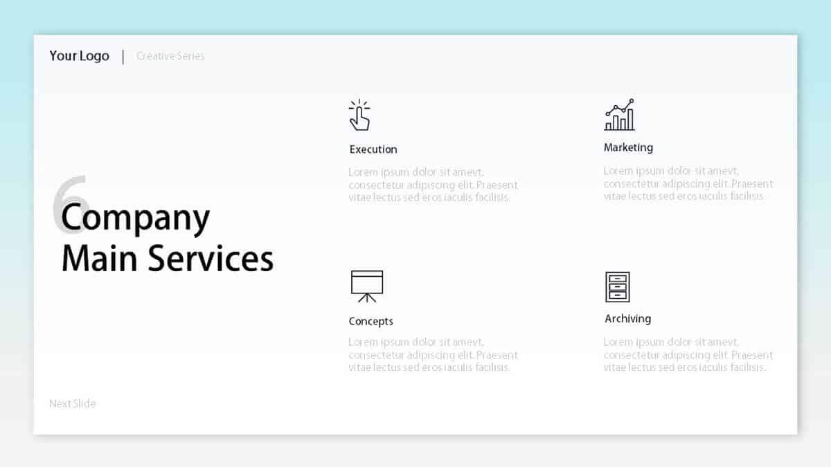 Option 2 of Company Main Services template