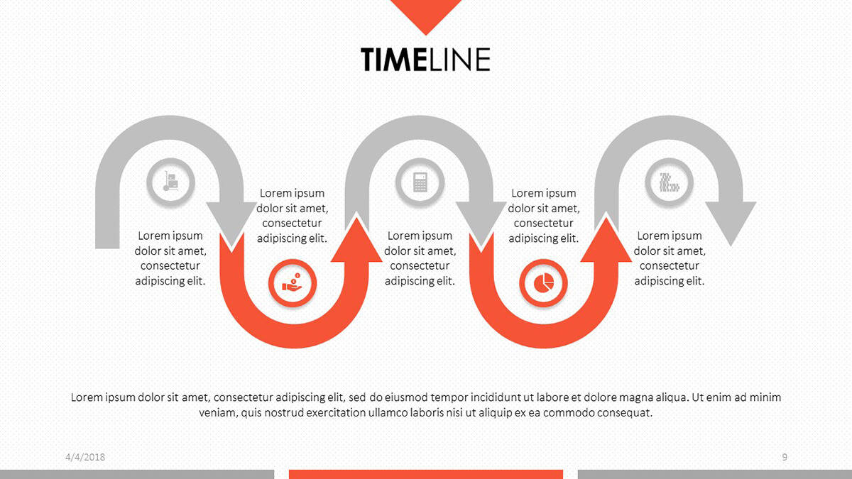 Timeline Presentation Templates curve slide